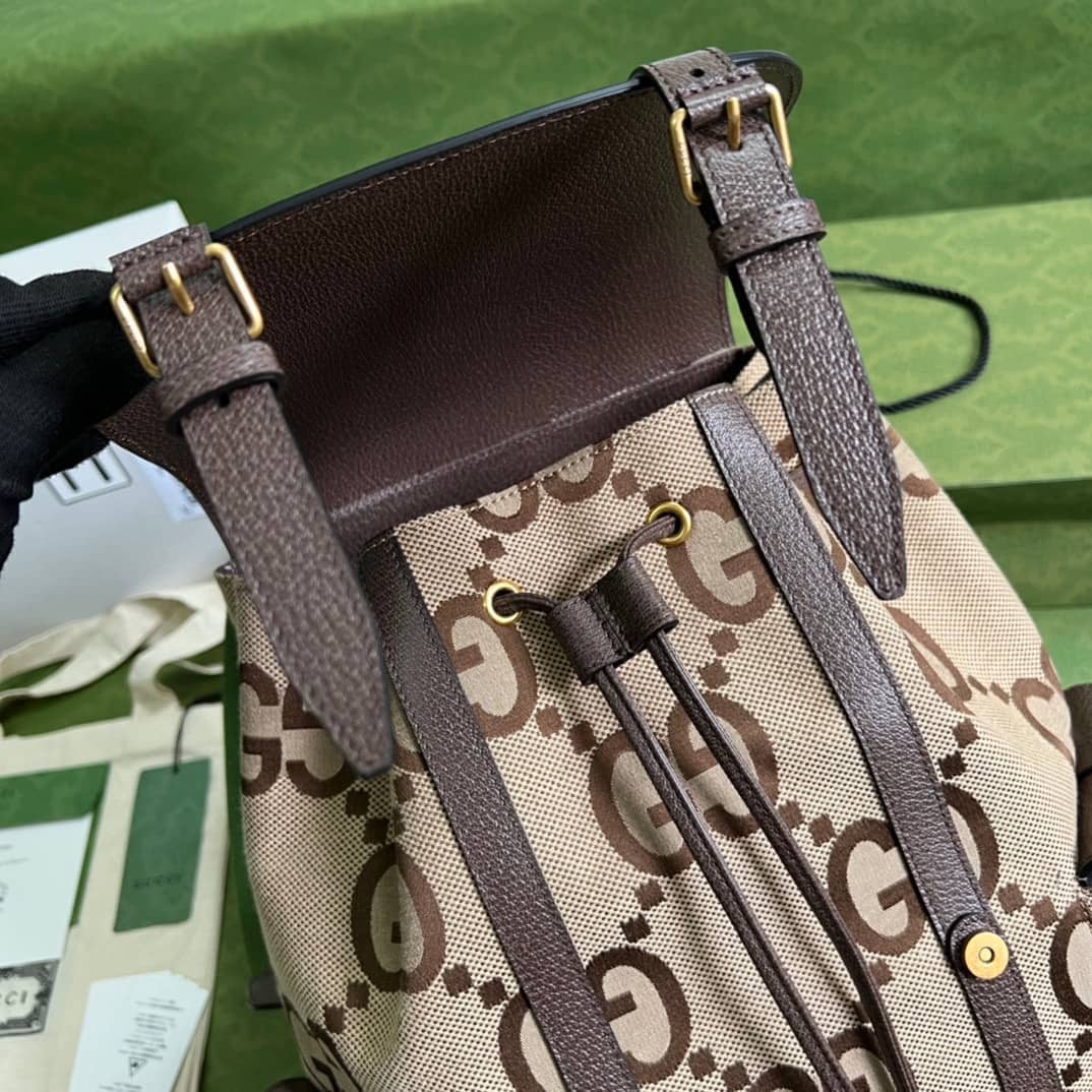 Gucci Jumbo GG Canvas Leather Brown 678829 Replica Backpack