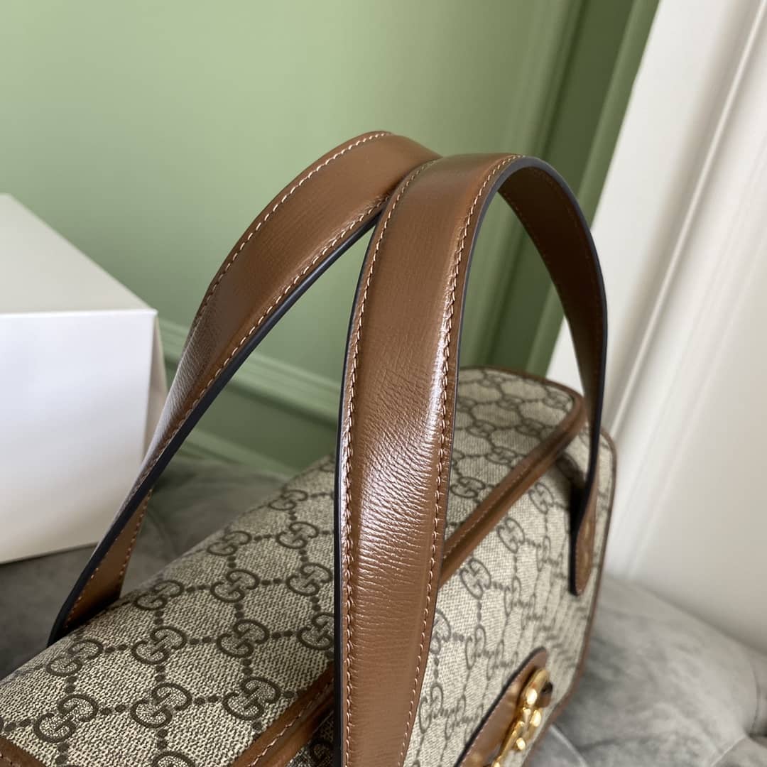 Gucci Horsebit Bag Dupe 1955 Small Top Handle Replica Bag Brown 627323