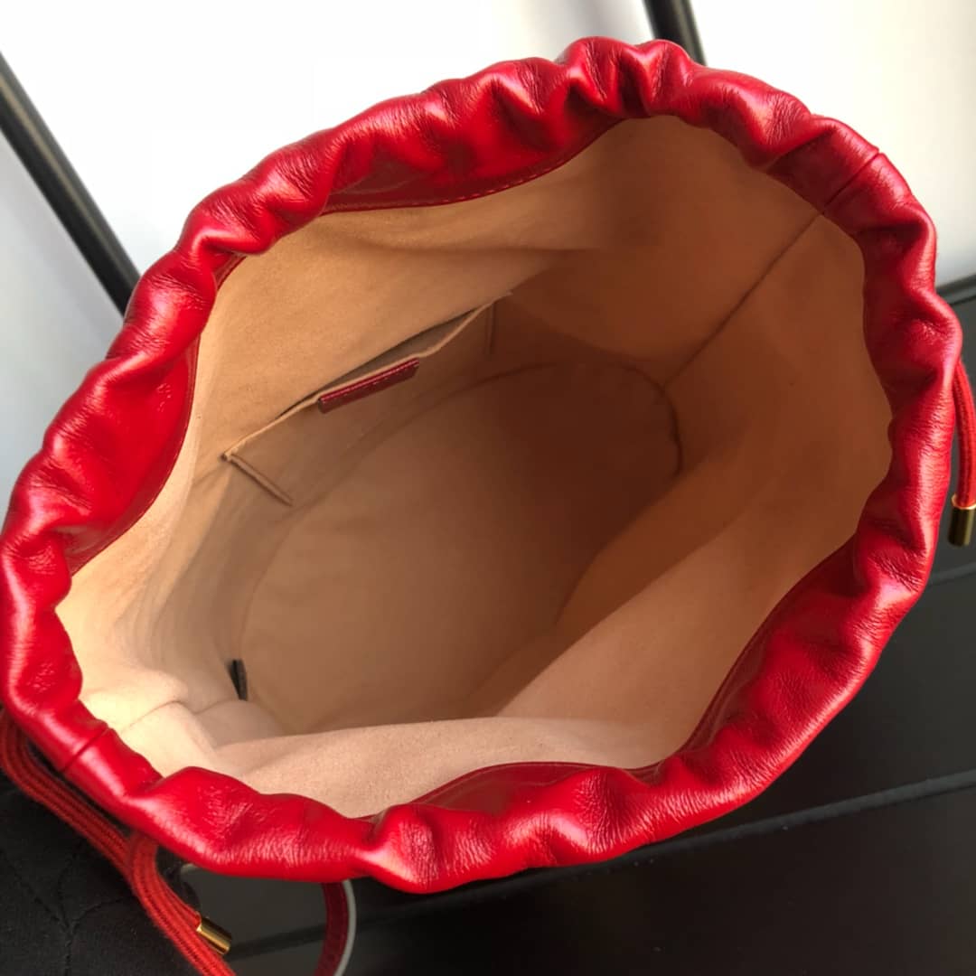 Gucci 1955 Horsebit Shoulder Bucket Bag Replica Red 602118