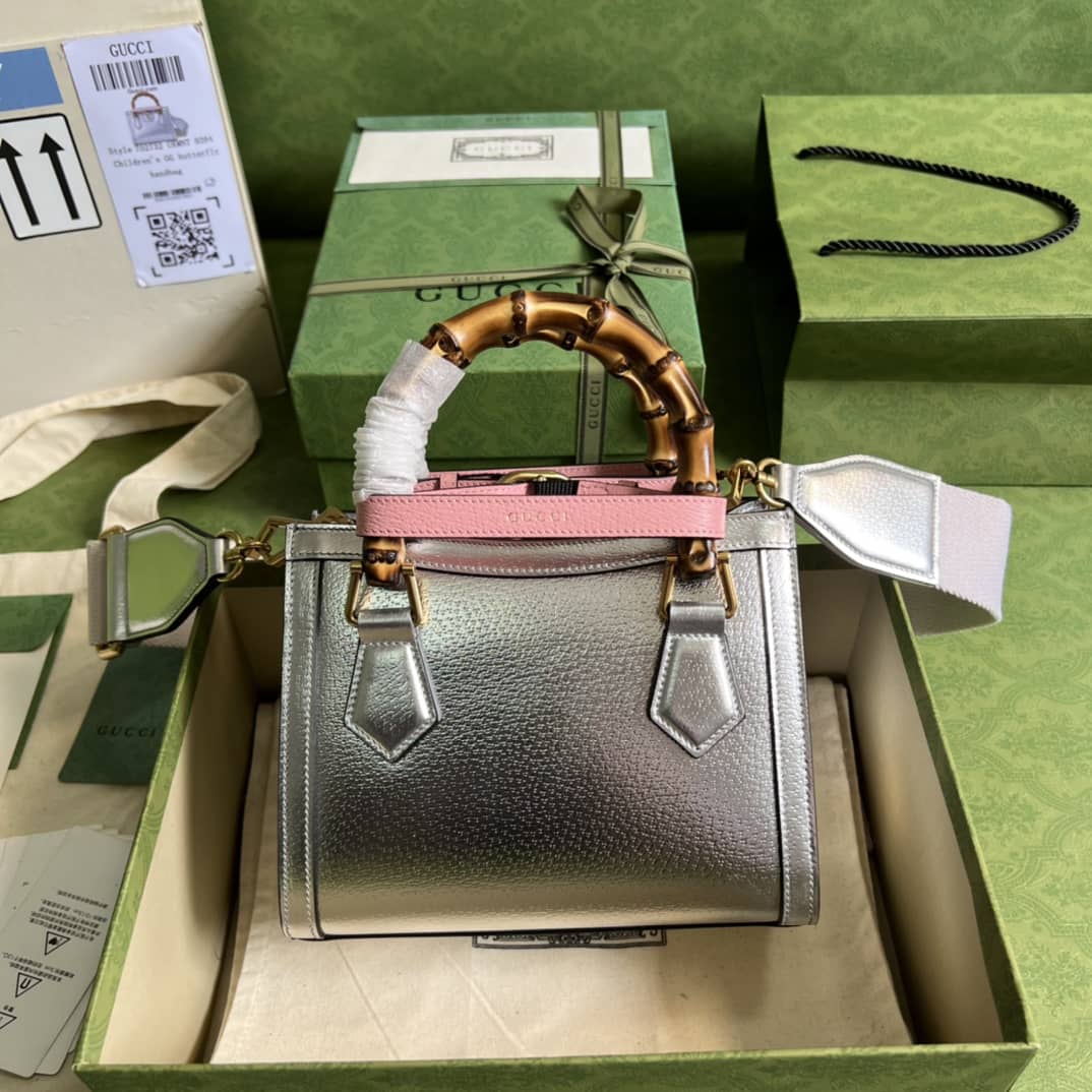 Gucci Diana Mini Tote Silver 702732 Replica Bag
