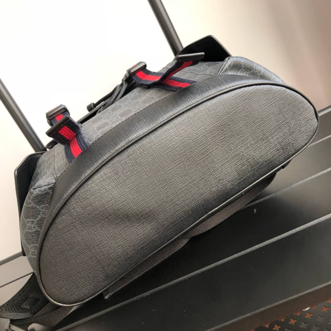 Gucci Soft GG Supreme Canvas Backpack Replica Black 450958
