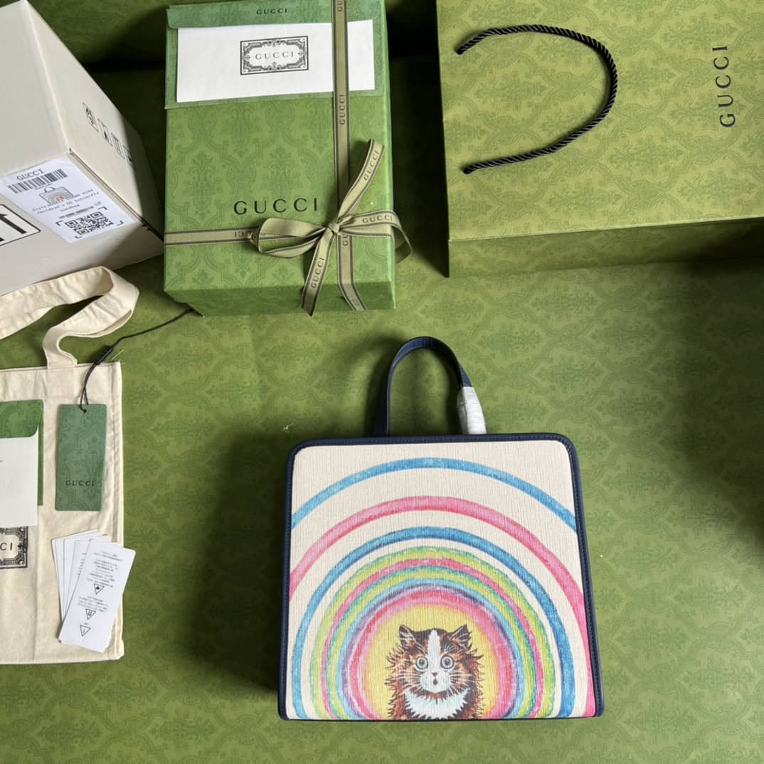 Gucci Children Cat Rainbow Print 605614 Replica Tote Bag