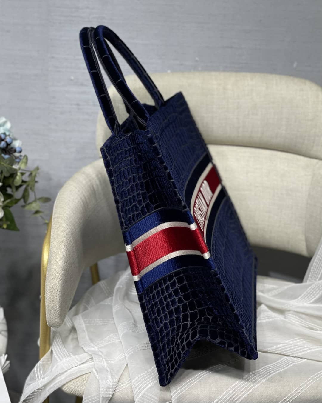 Christian Dior Tote Bag Dupe CD Book Embroidery