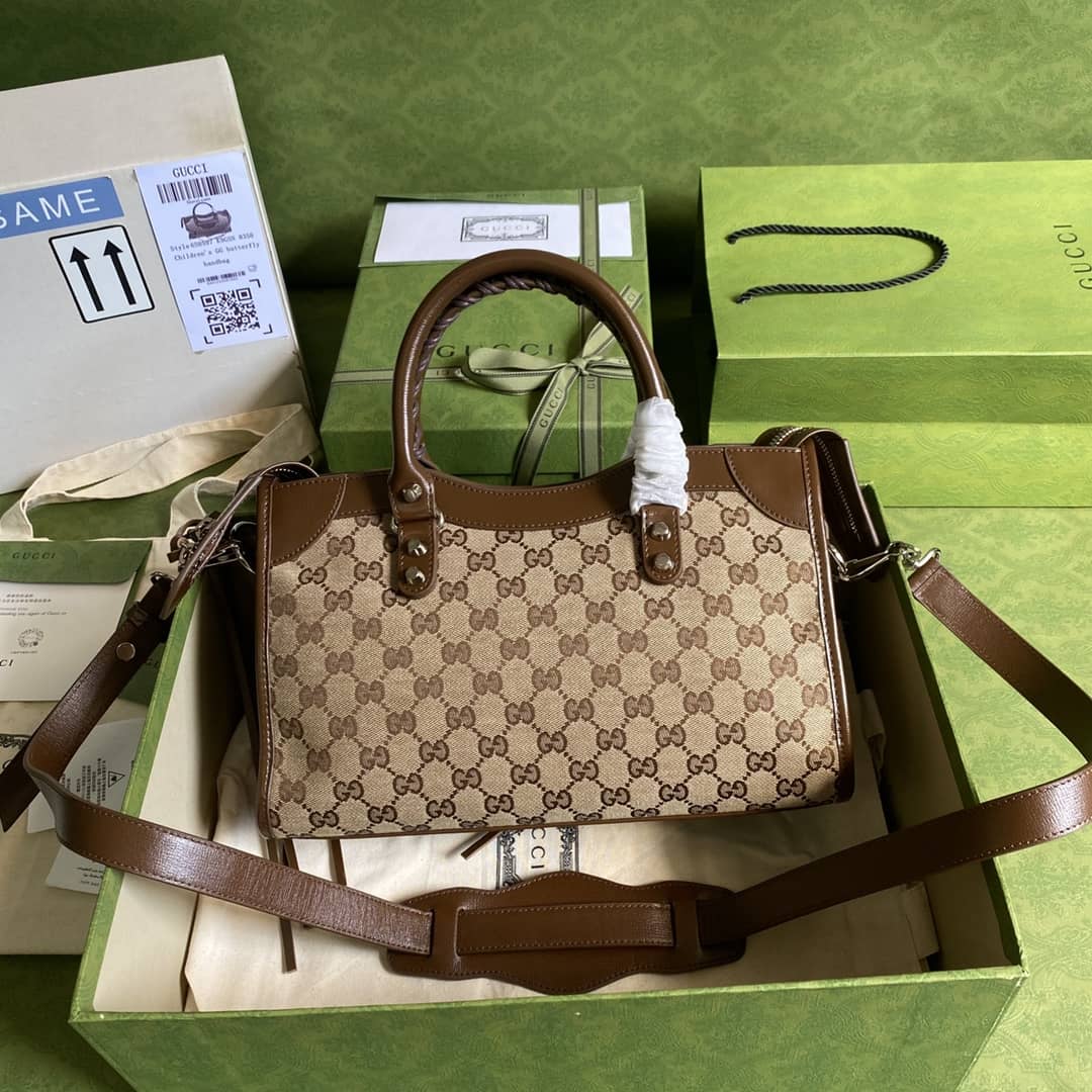 Gucci x Balenciaga GG Canvas City Bag Replica 658597