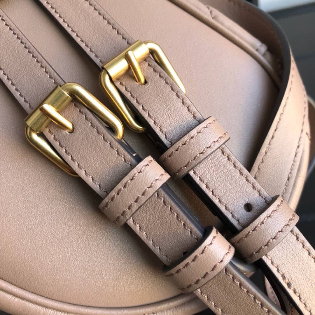 Gucci GG Marmont Matelesse Mini Round Replica Backpack Brown 598594