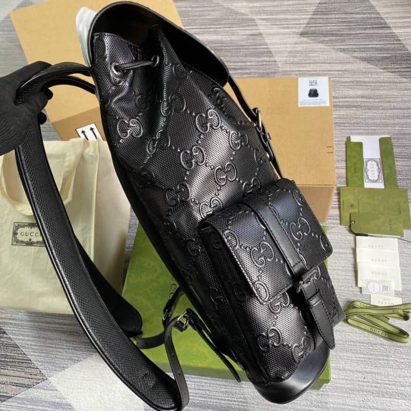 Gucci GG Embossed Leather Replica Backpack Black 625770
