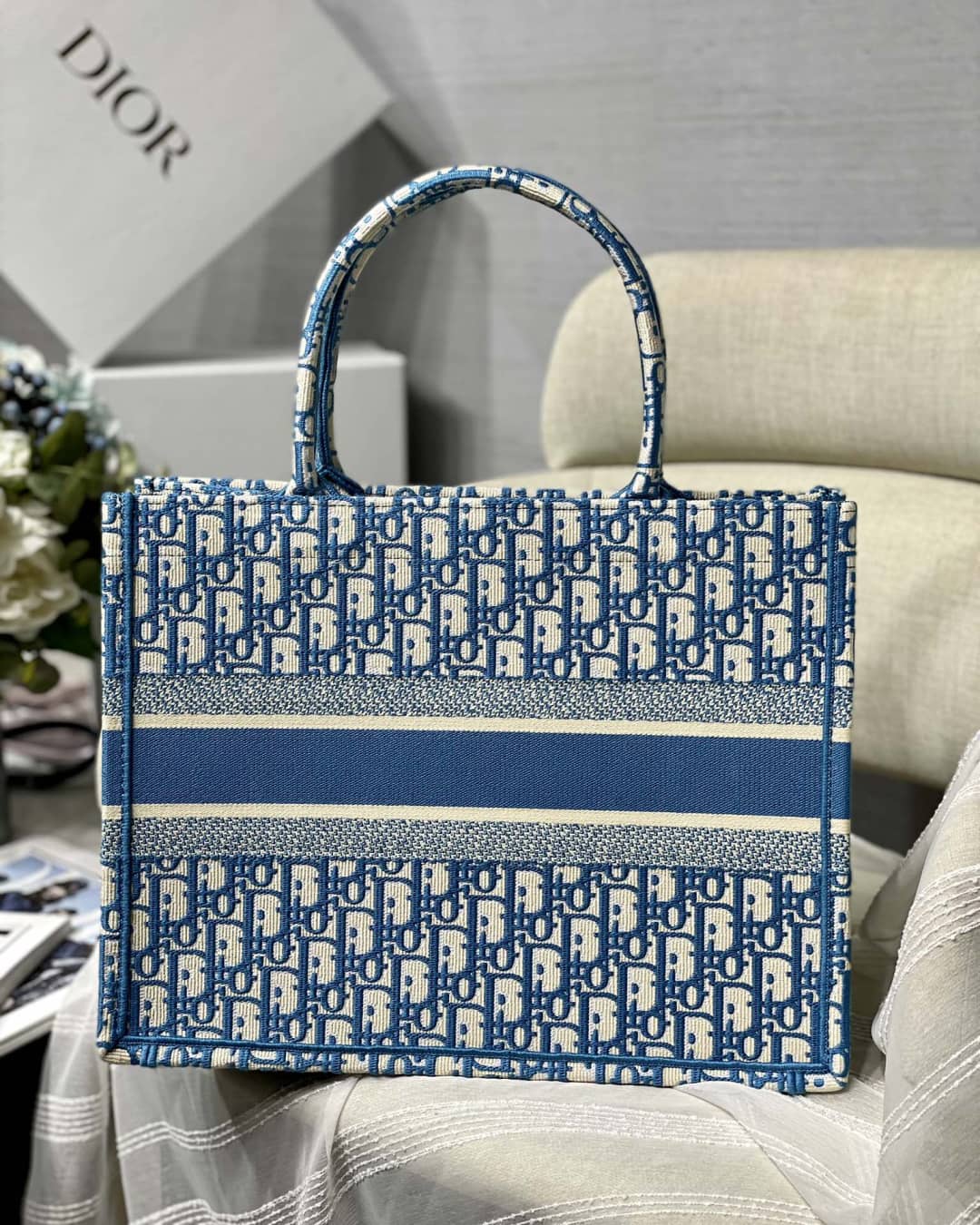 Christian Dior Tote Bag Dupe CD Book Embroidery