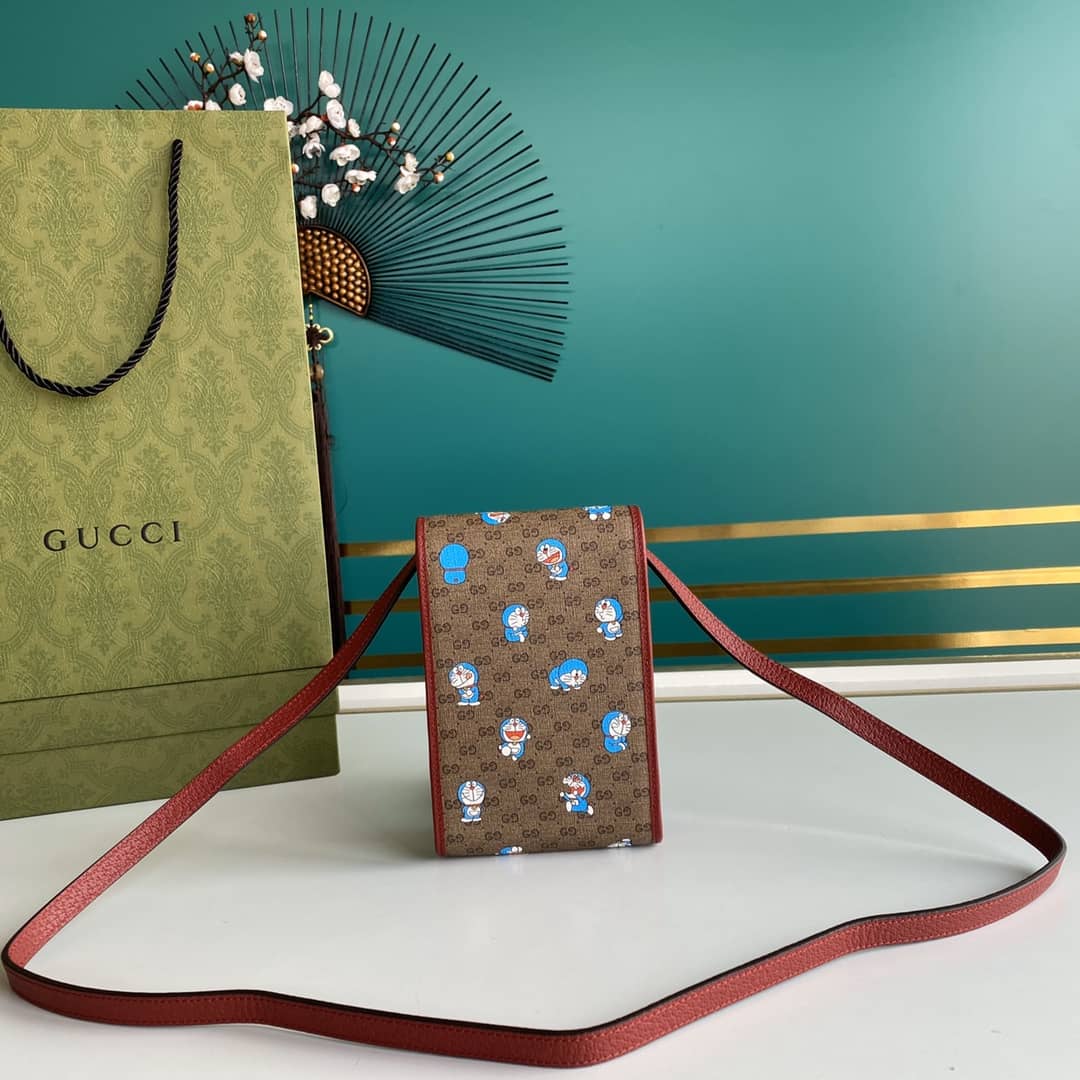 Gucci X Doraemon Mini Canvas Phone Bag Replica 647805