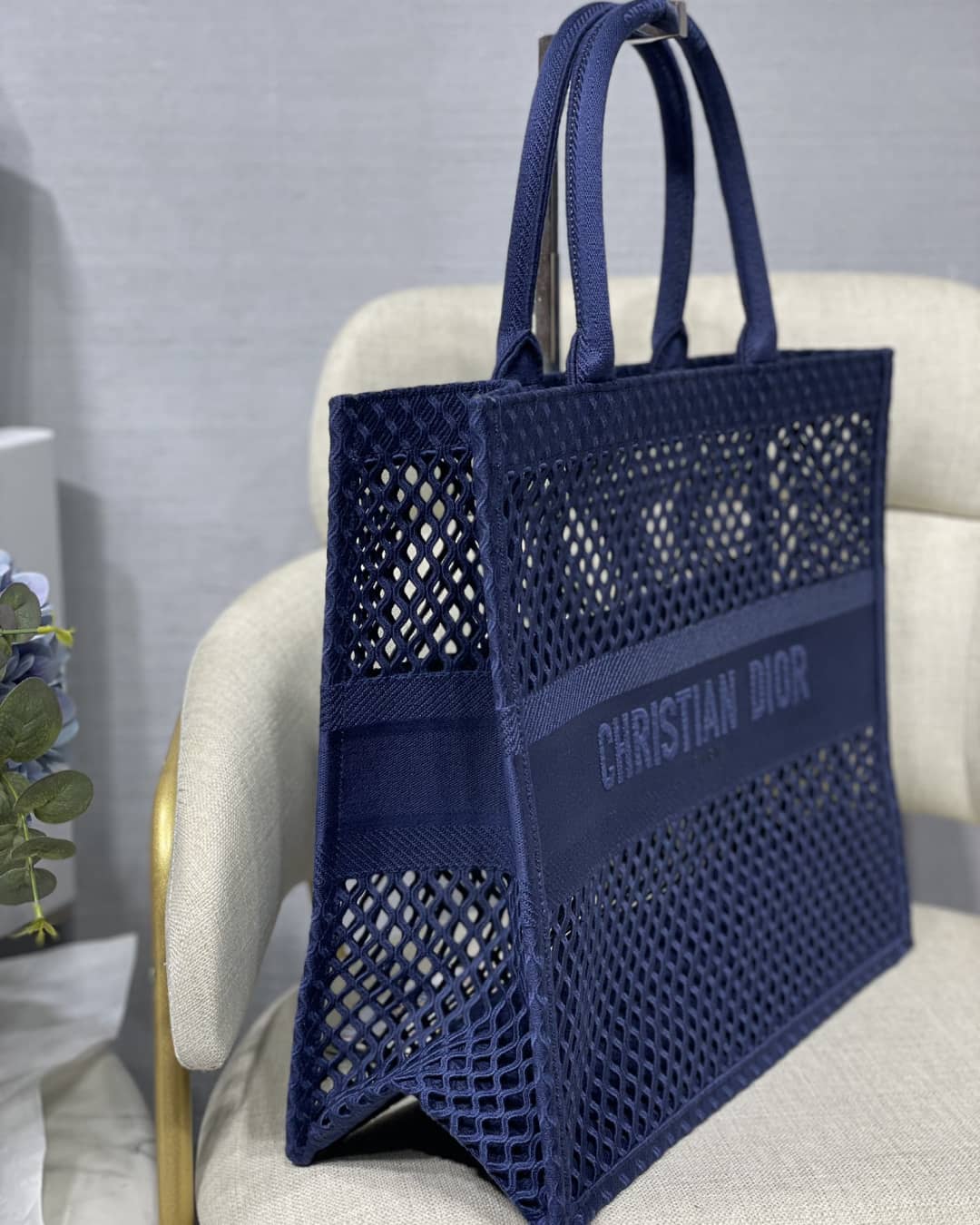 Christian Dior Mesh Book Tote Bag