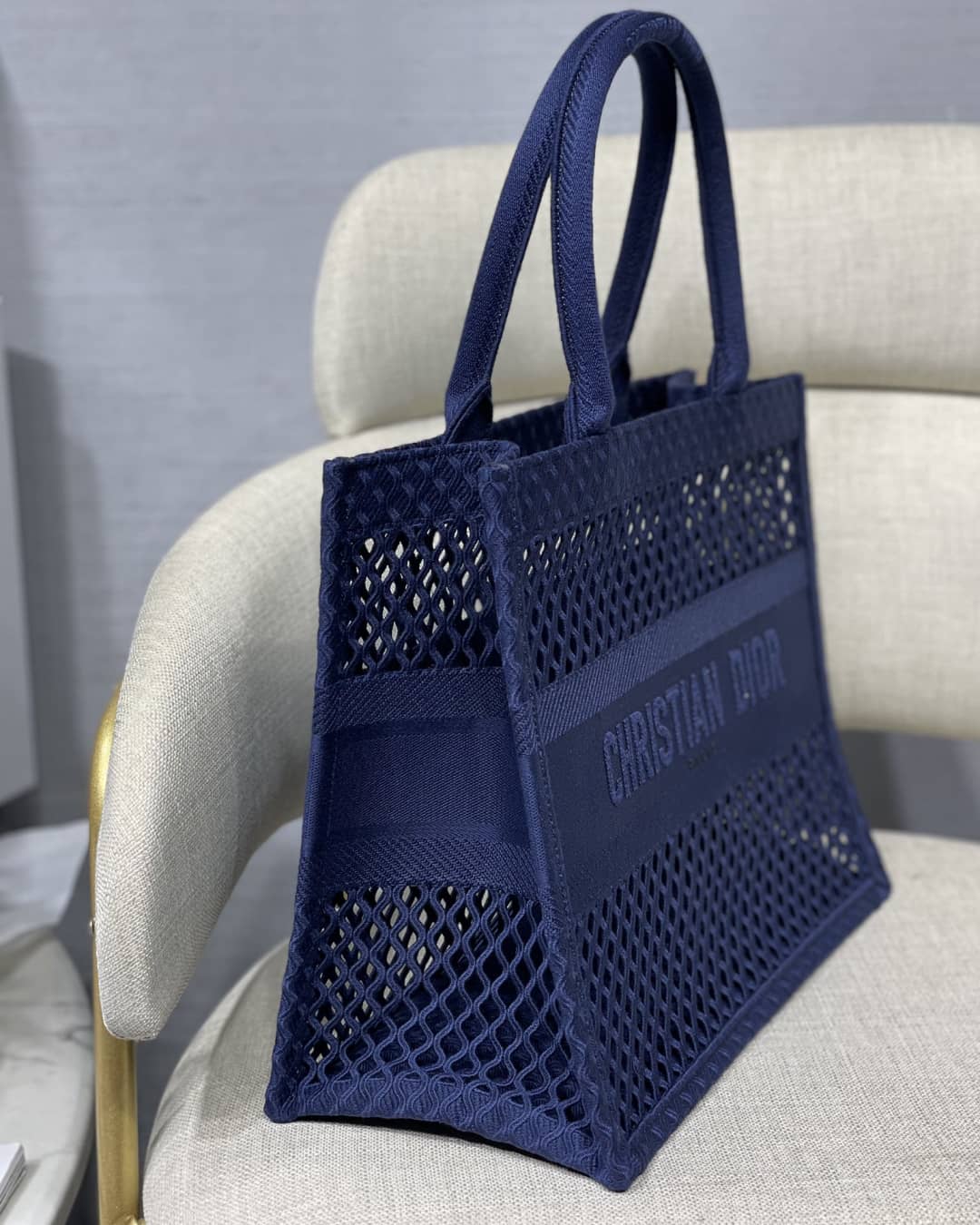 Christian Dior Mesh Book Tote Bag