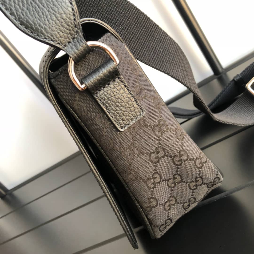 Gucci GG Guccissima Medium Canvas Crossbody Bag Replica Black 449172