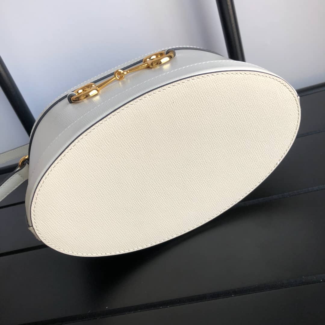 Gucci 1955 Horsebit Shoulder Bucket Bag Replica White 602118
