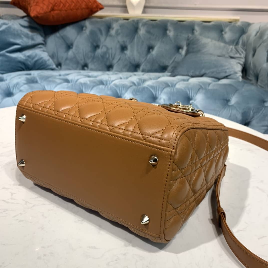 Lady Dior Dupe 24CM Replica Bag(Cola)