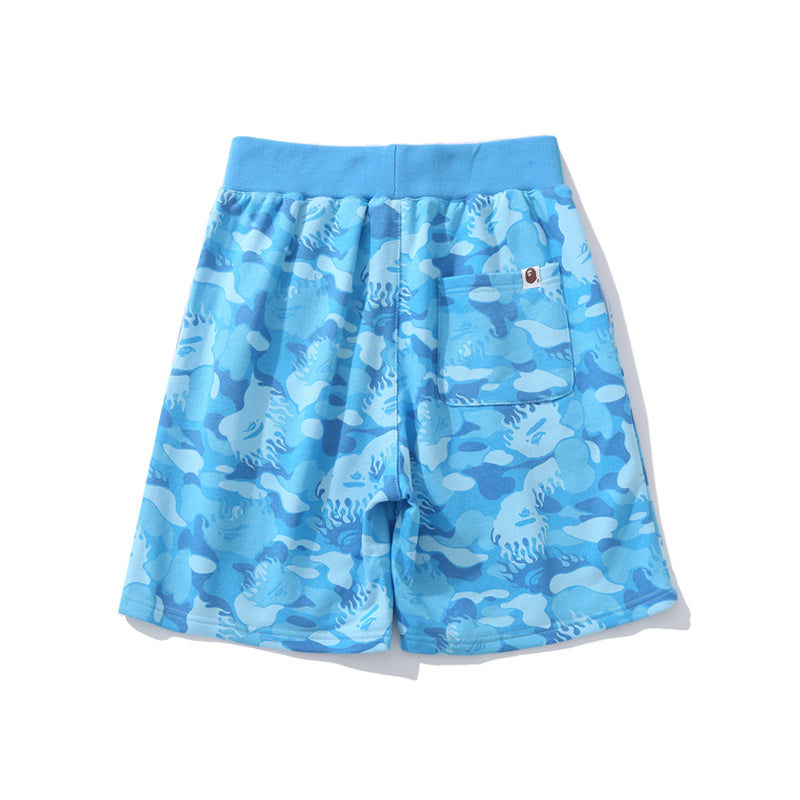 BAPE Shorts Camo Blue Red Pants HDCP8711