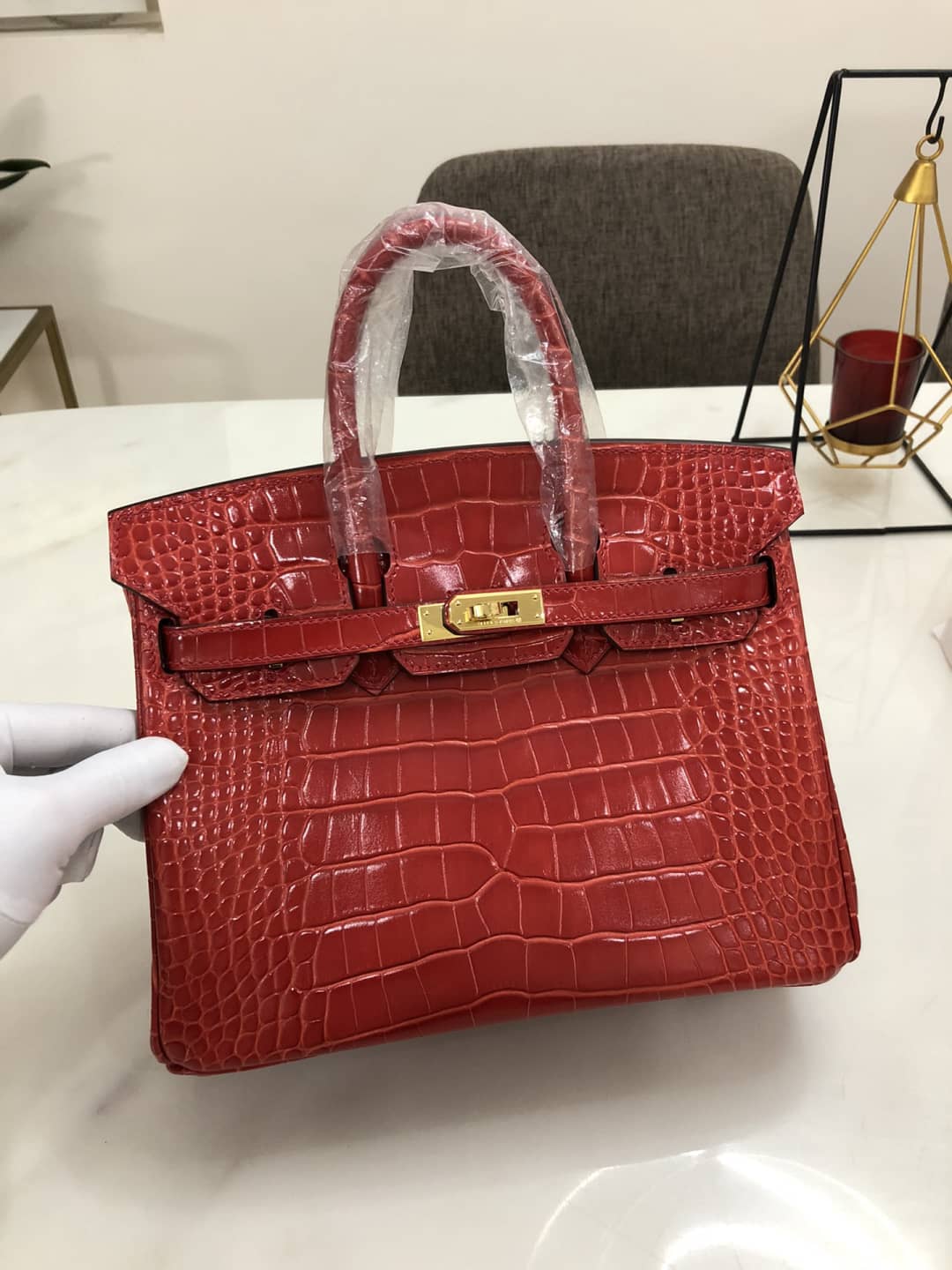 Hermes Birkin 25CM Crocodile Shiny Replica Bag