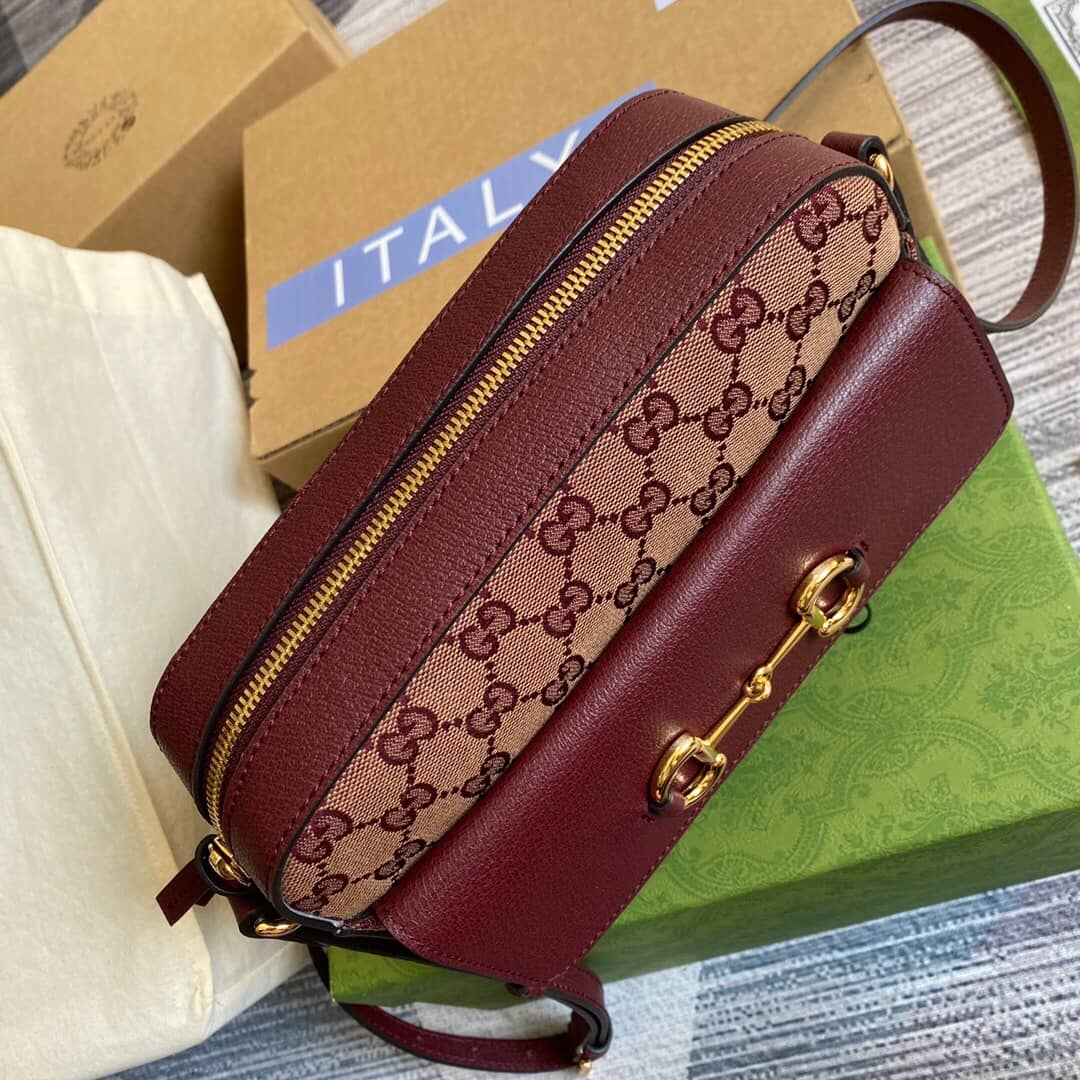 Gucci Horsebit 1955 GG Crossbody Bag Replica Red 645454