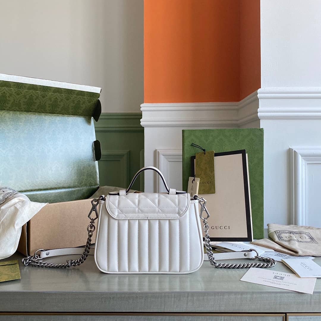 Gucci GG Marmont Canvas Mini Top Handle Crossbody Bag 583571 Replica