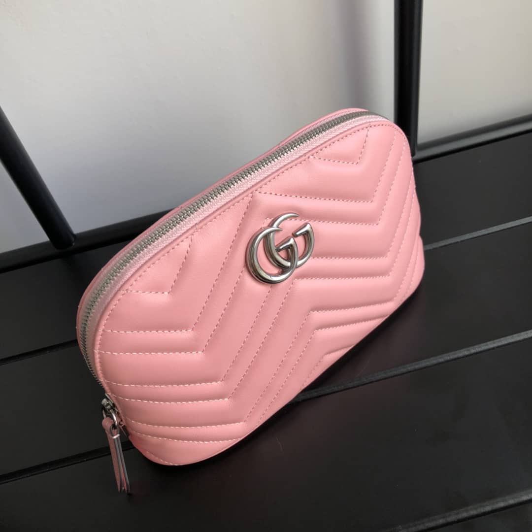 Gucci GG Marmont Quilted Vanity Bag Replica Pink 625690