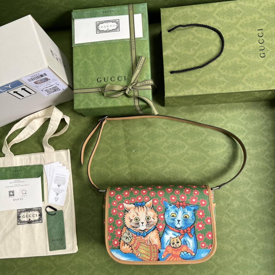 Gucci Children Cat Print 664143 Replica Messenger Bag