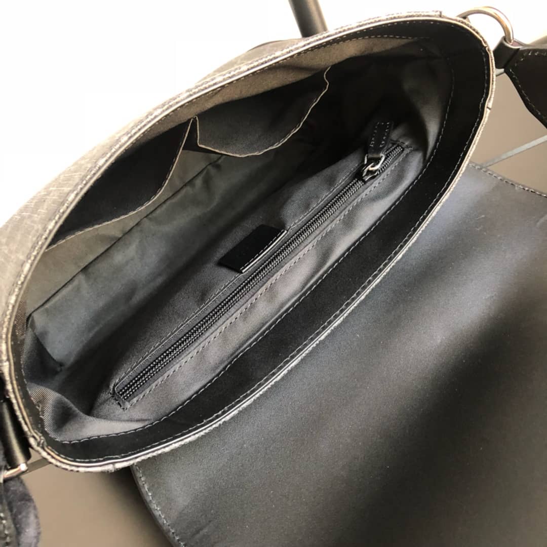 Gucci GG Guccissima Medium Canvas Crossbody Bag Replica Black 449172