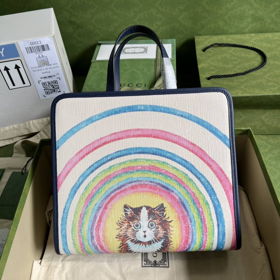 Gucci Children Cat Rainbow Print 605614 Replica Tote Bag