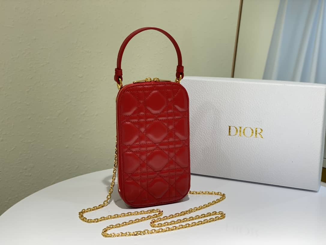 Lady Dior Dupe Lambskin 18CM Phone Holder