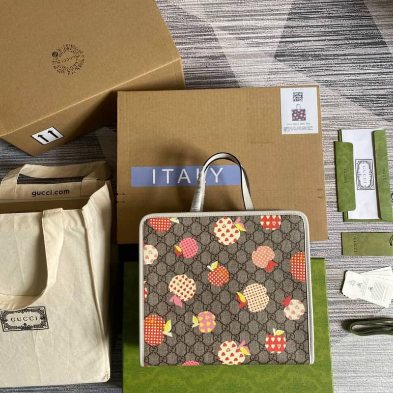 Gucci GG Supreme Kids Girl Tote Replica Gray 605614