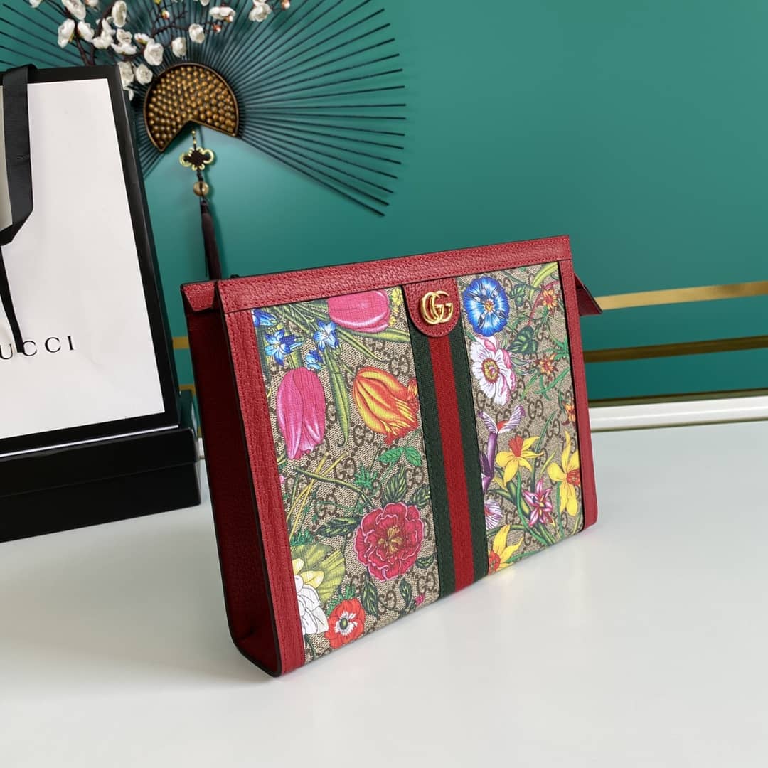 Gucci Ophidia Floral Multicolor GG Supreme Bag Replica 625549