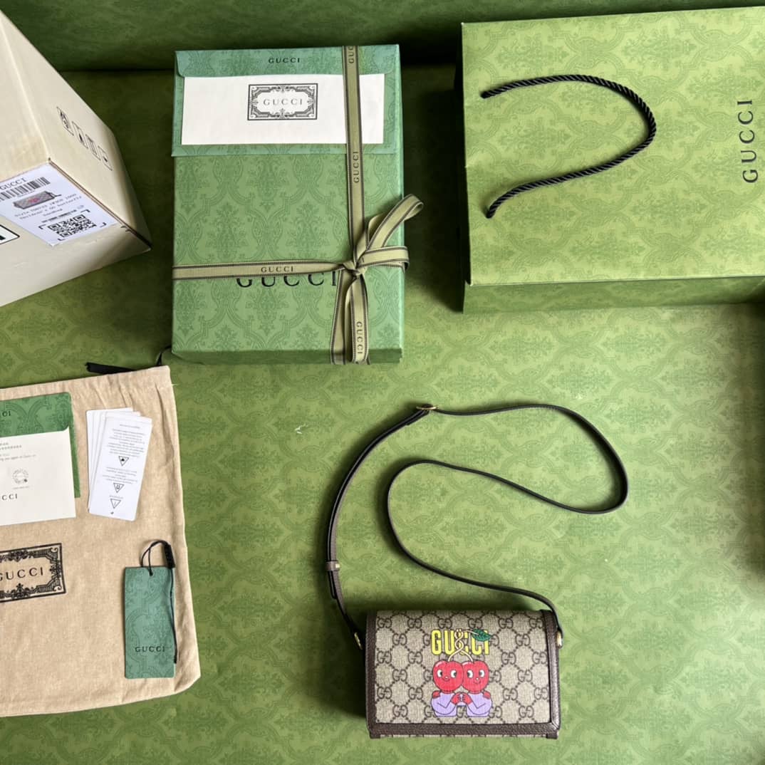 Gucci Cherry Print Mini Crossbody Bag 700733 Replica