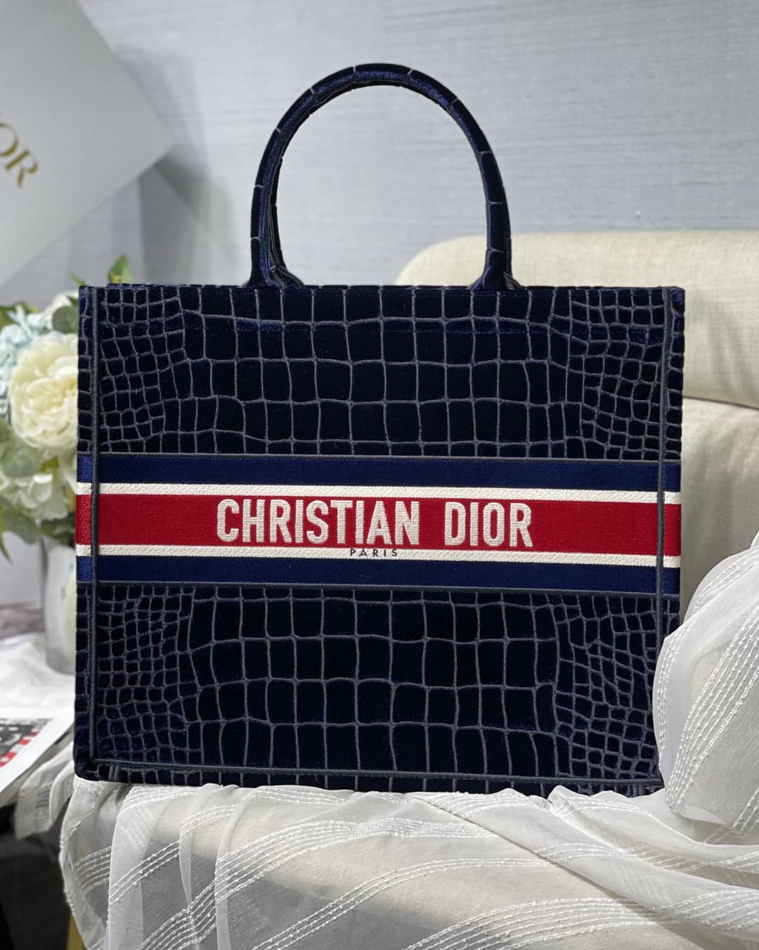 Christian Dior Tote Bag Dupe CD Book Embroidery
