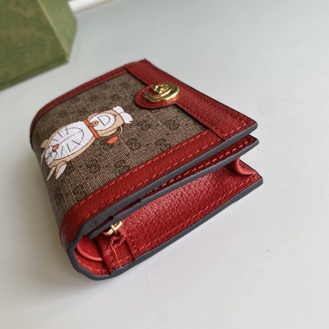 Gucci Doraemon GG Supreme Mini Wallet Replica 654541