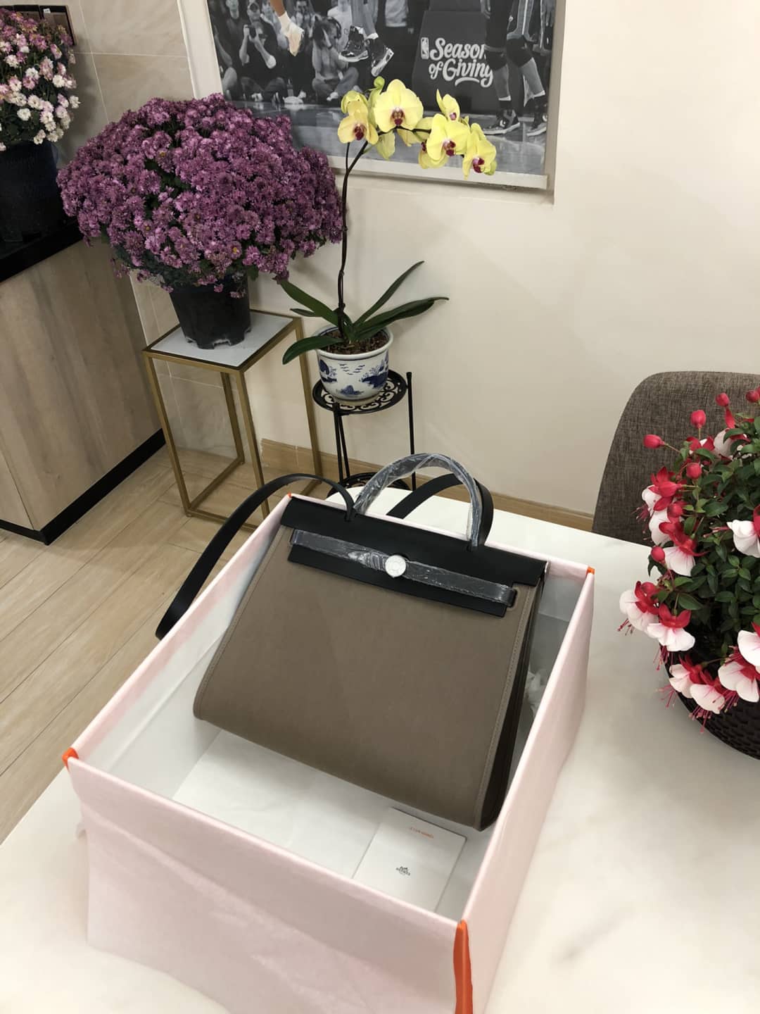 Hermes Bag Replica 31 Canvas Leather HerBag