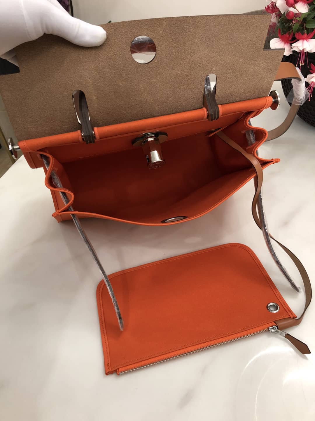 Hermes Bag Replica 31 Canvas Leather HerBag