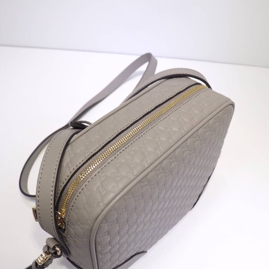 Gucci Bree Guccissima GG Leather Canvas Camera Bag Replica Gray 449413
