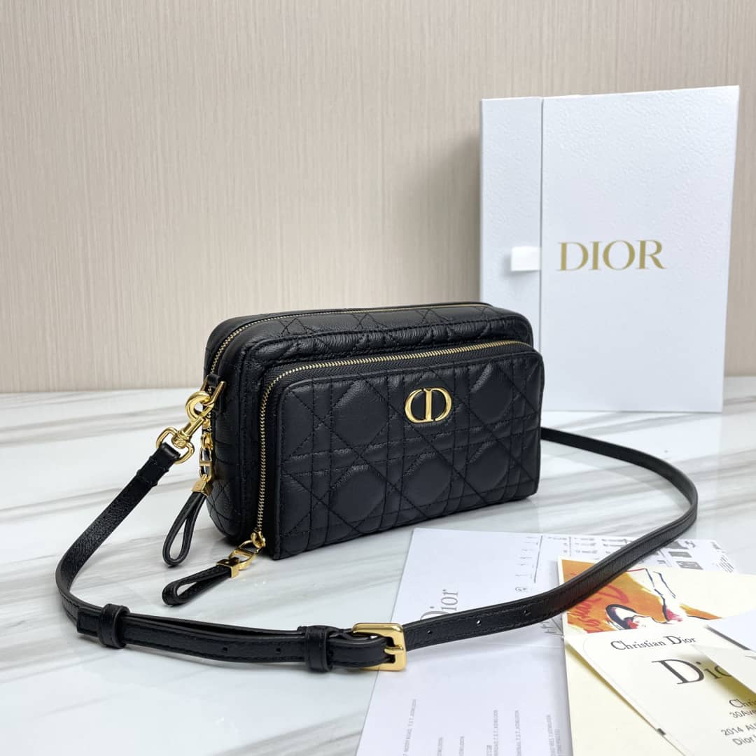 Christian Dior Caro Double Calfskin Pouch