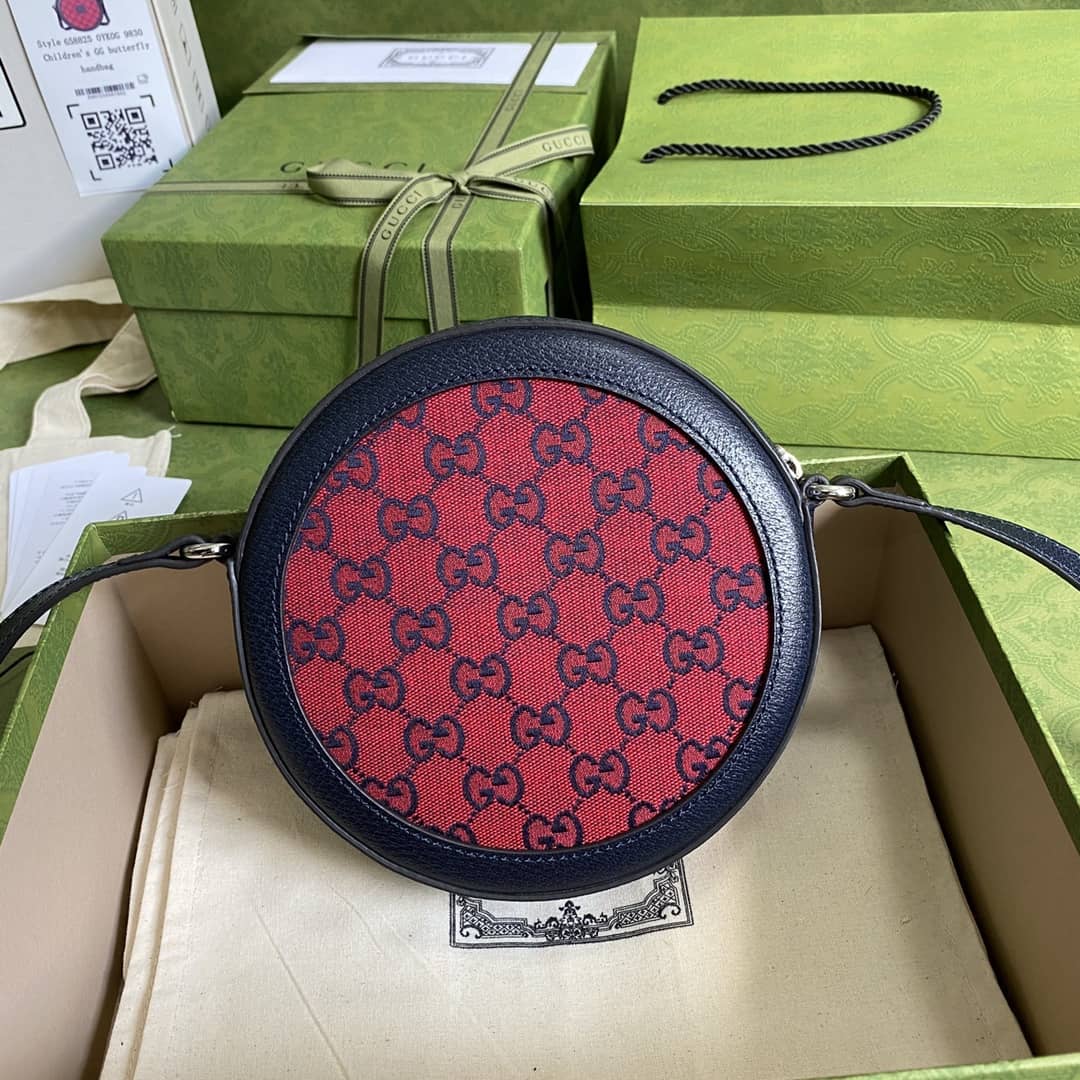 Gucci GG Multicolor Round Shoulder Bag Red Replica 658825