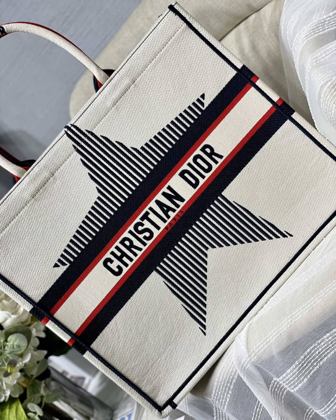 Christian Dior CD Book Embroidery Replica Tote