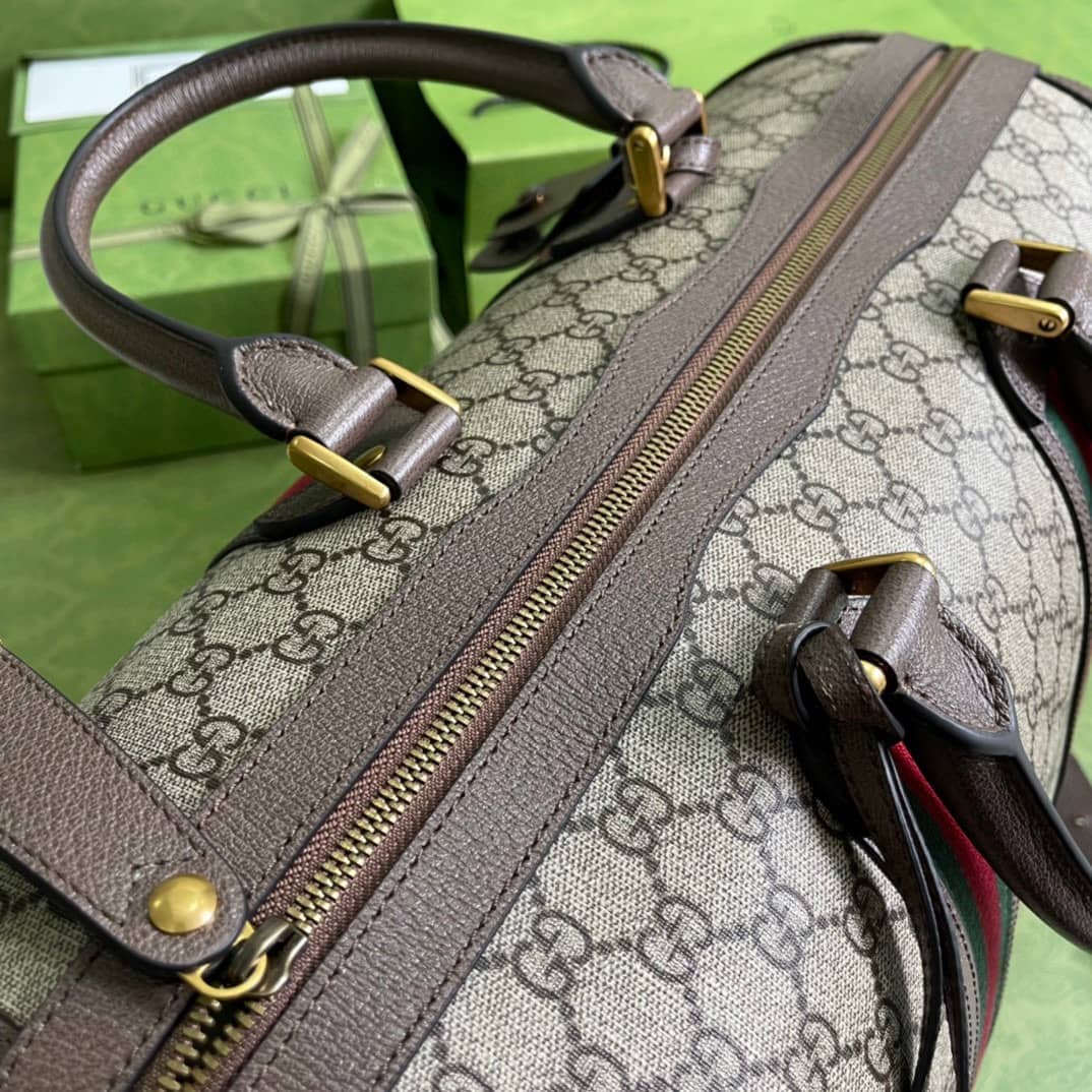 Gucci GG With Web Leather Duffle Bag 645021 Replica