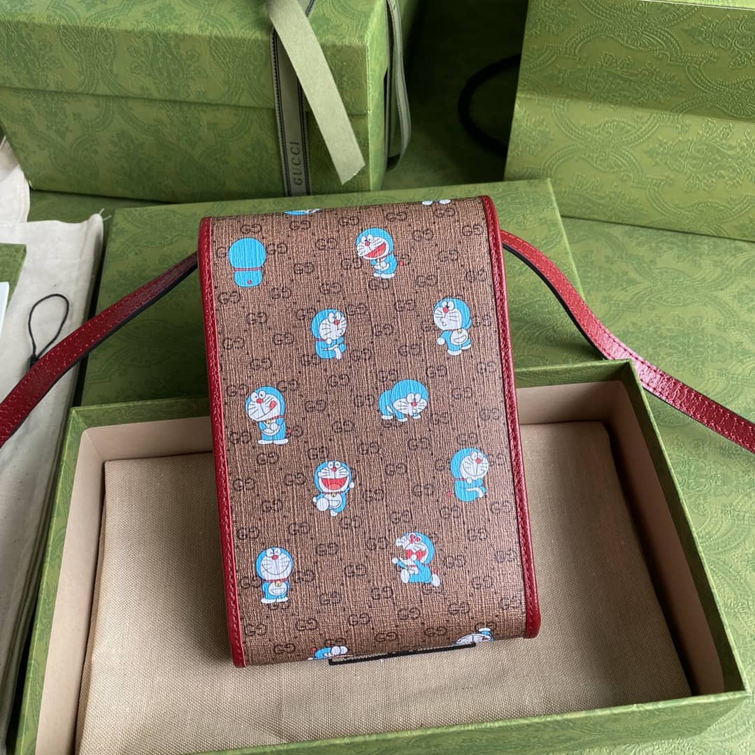 Gucci X Doraemon Mini Canvas Phone Bag Replica 647805
