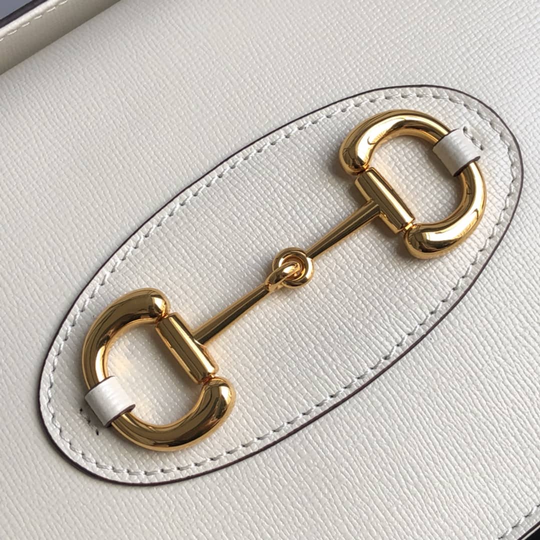 Gucci Horsebit Bag Dupe 1955 Small Top Handle Replica Bag White 627323
