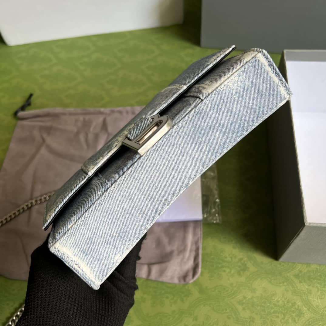 Gucci × Balenciaga Denim Shoulder Crossbody Bag 656050 Replica