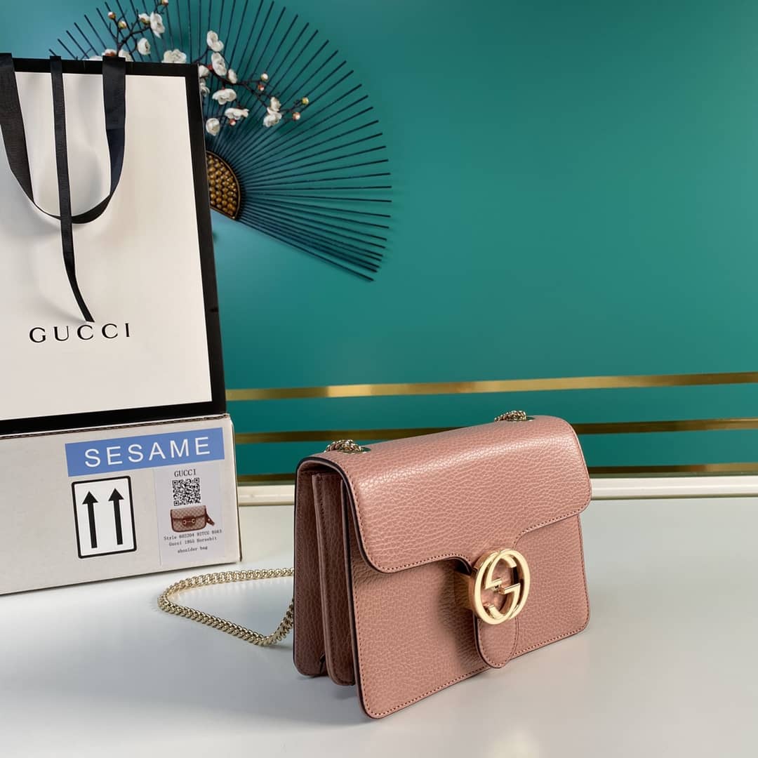 Gucci Interlocking Leather Chain Crossbody Bag Replica 510304