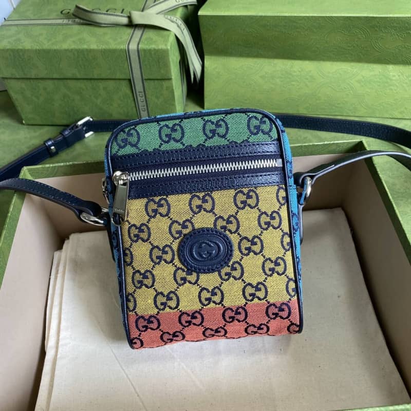 Best Replica Gucci GG Multicolor Canvas Messenger Bag Replica 658659(ColaReps)
