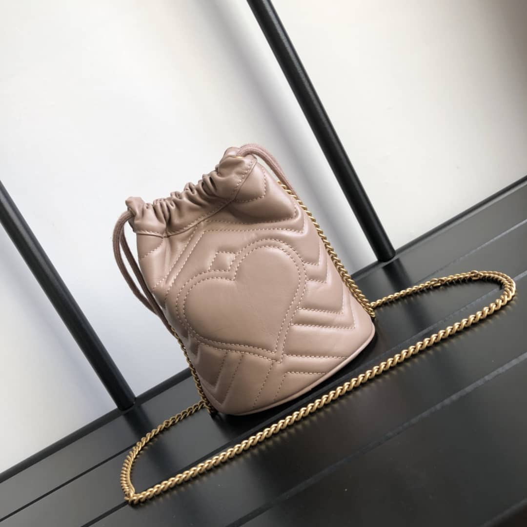 Gucci GG Marmont Mini Bucket Crossbody Bag Replica Pink 575163
