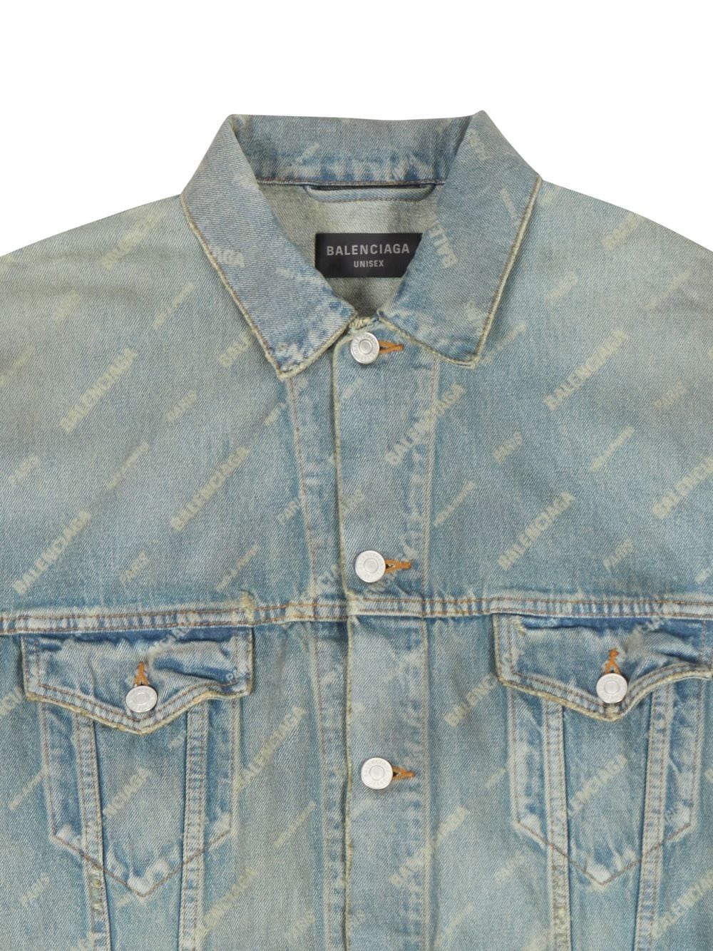 Balenciaga Dupes logo-print oversized denim jacket