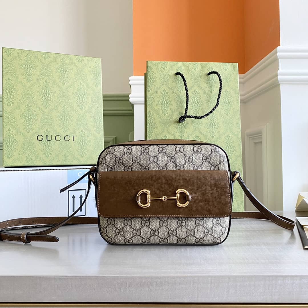 Gucci Horsebit 1955 GG Crossbody Bag Replica Brown 645454