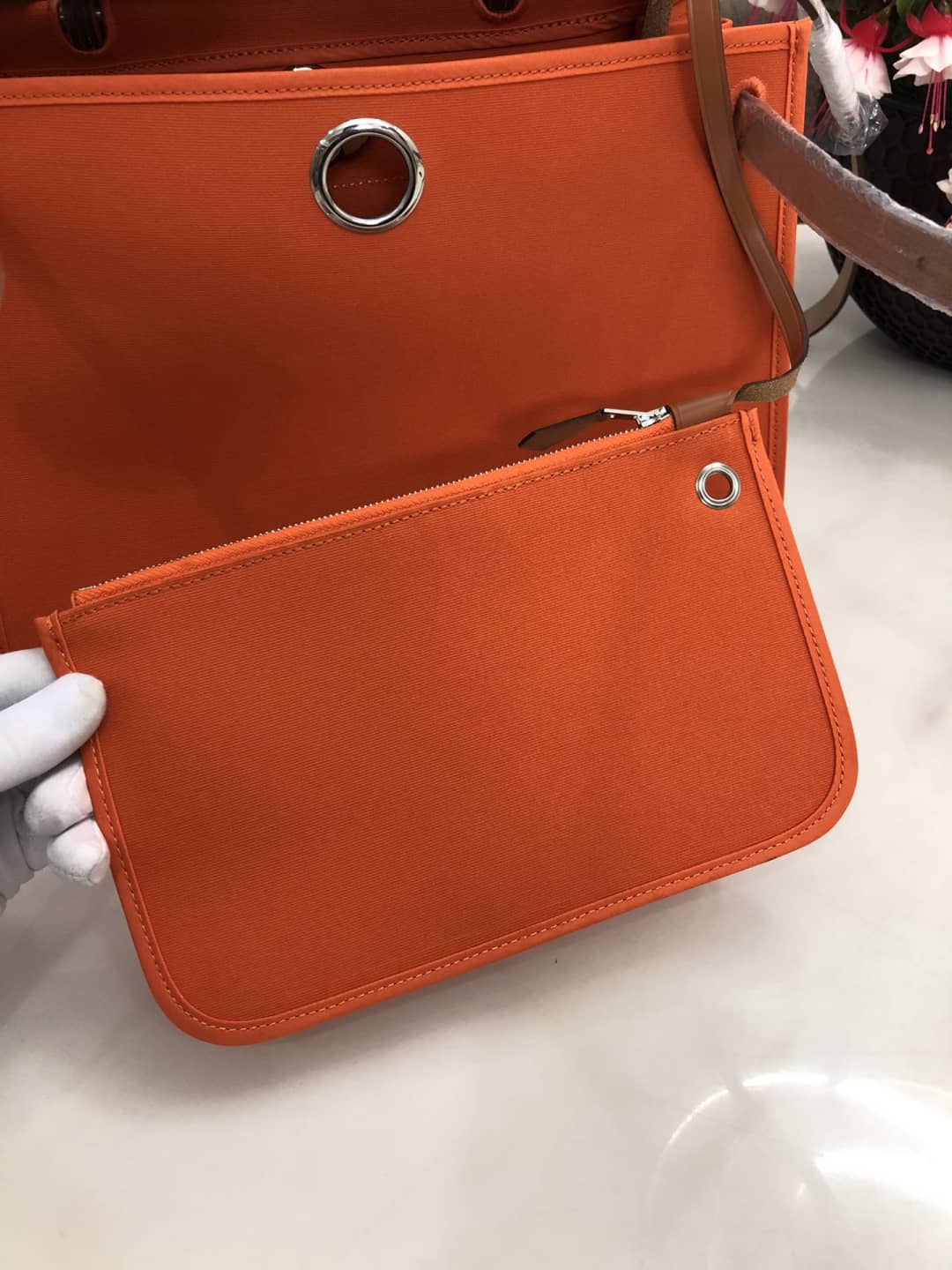 Hermes Bag Replica 31 Canvas Leather HerBag