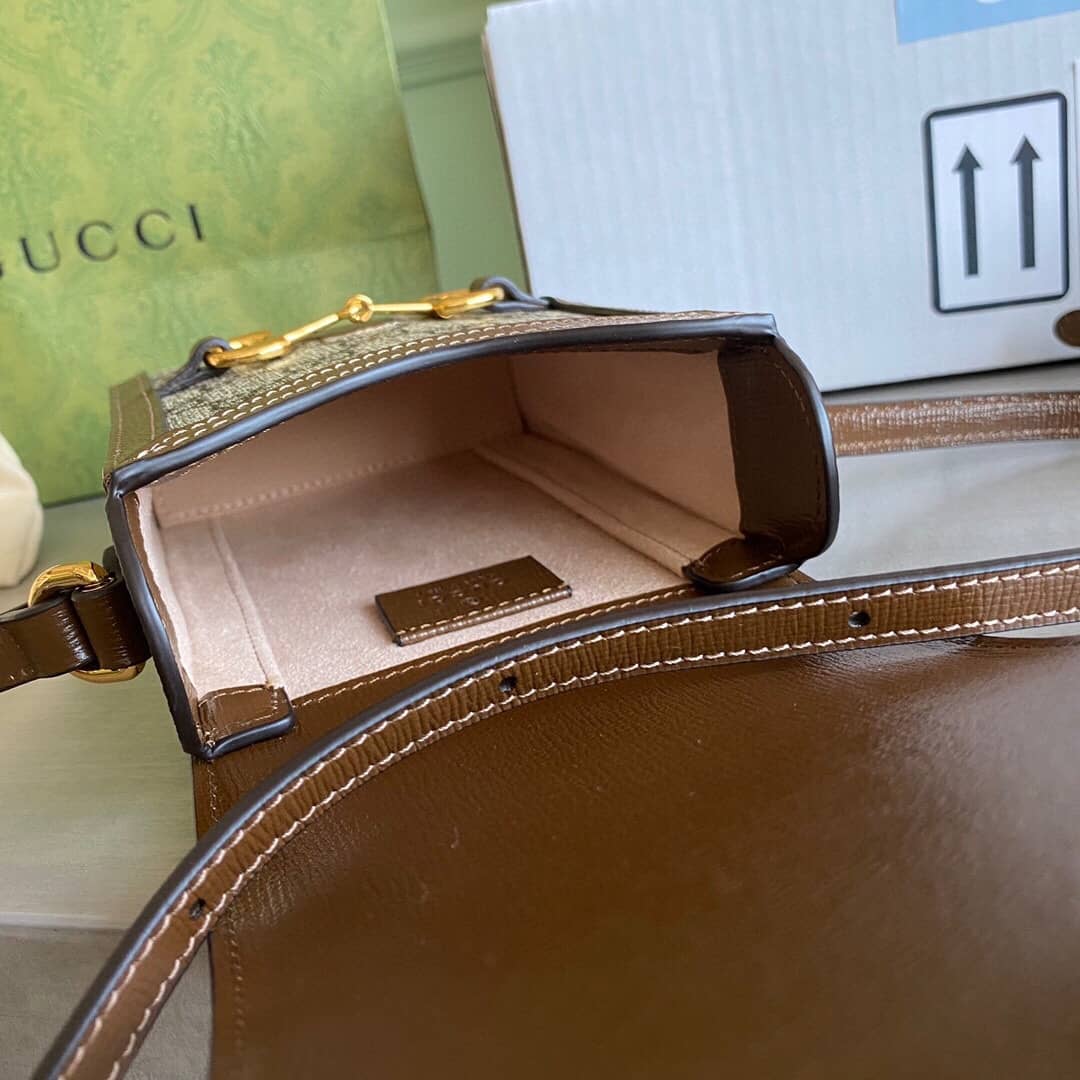 Best Replica Gucci Horsebit 1955 Mini Bag Replica Brown 625615(ColaReps)