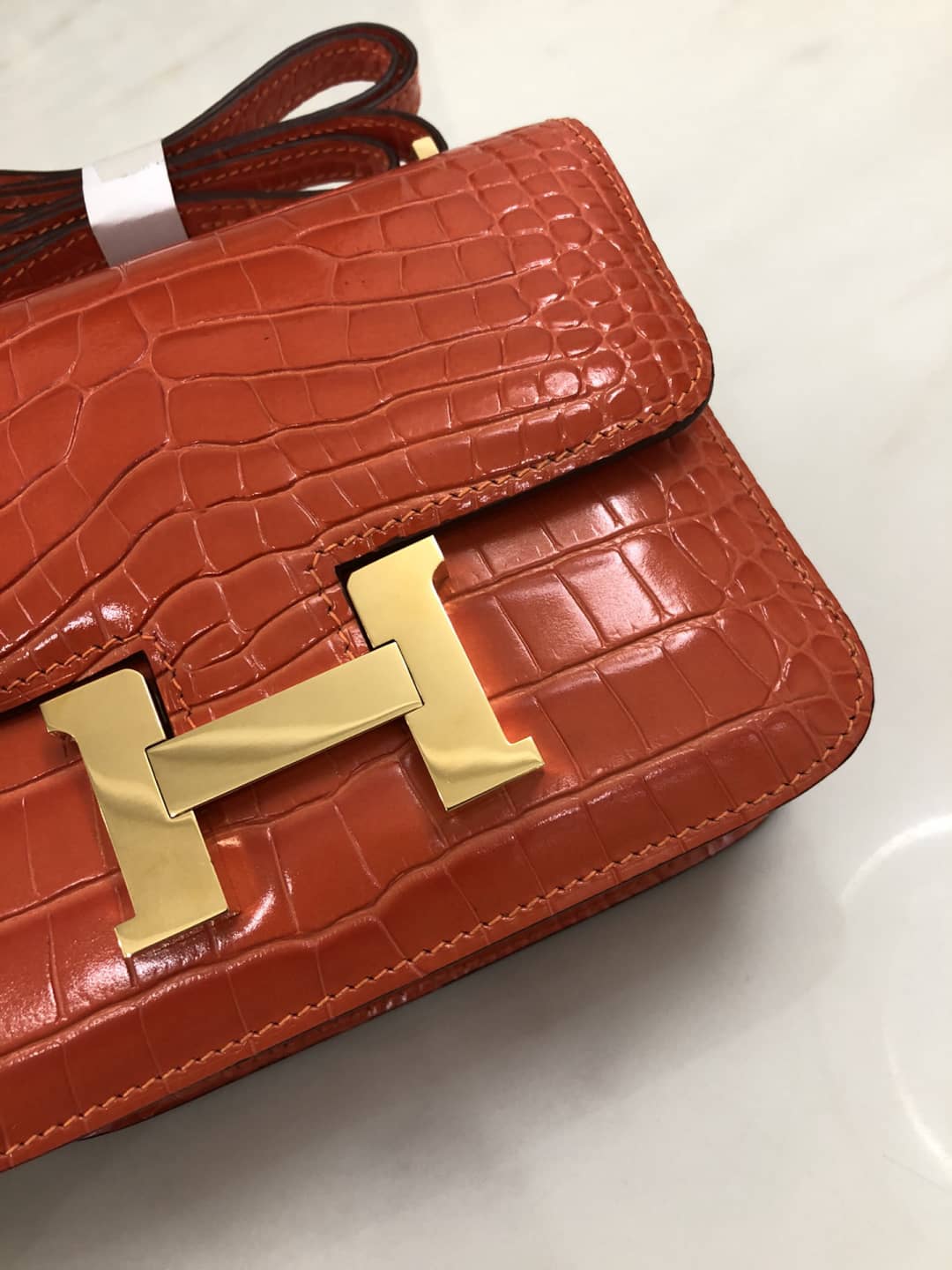 Hermes Replica Constance 18CM Crocodile Shiny Bag