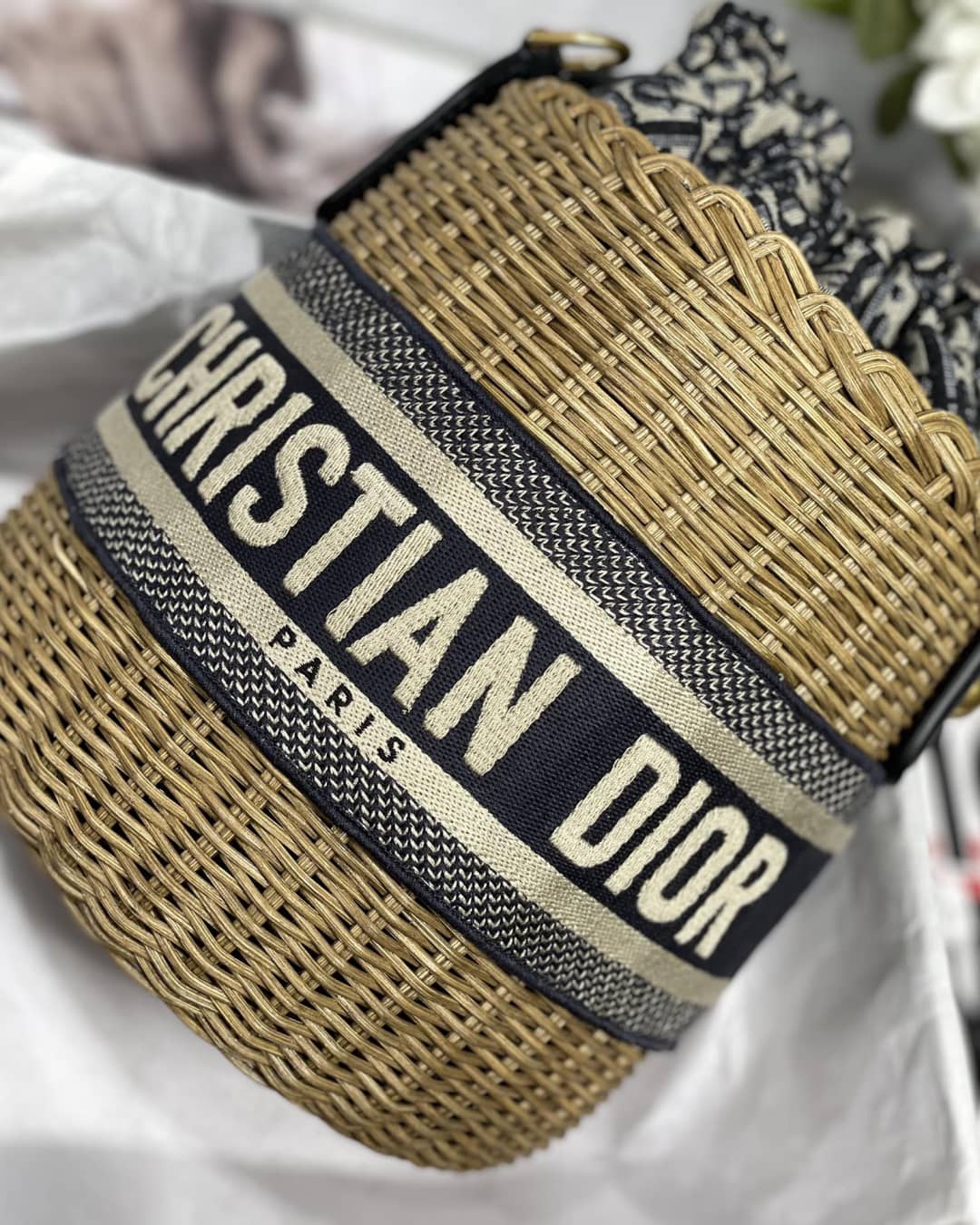 Christian Dior Oblique Dior Wicker Bucket Bag